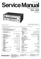 Technics - SA-404 - Service manual